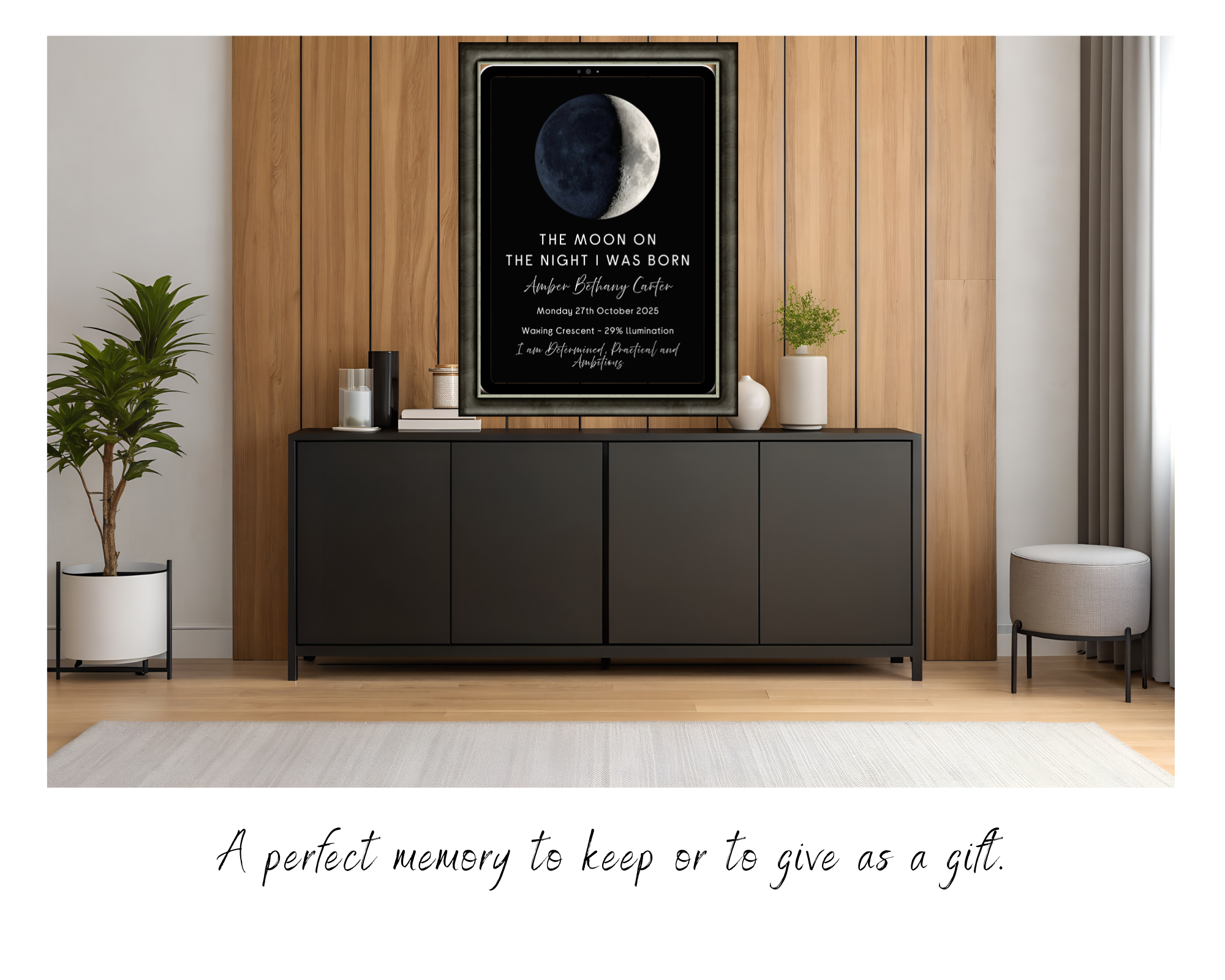 Personalised moon print gift memory