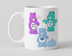 Mug with cartoon bears featuring inappropriate text on a white background